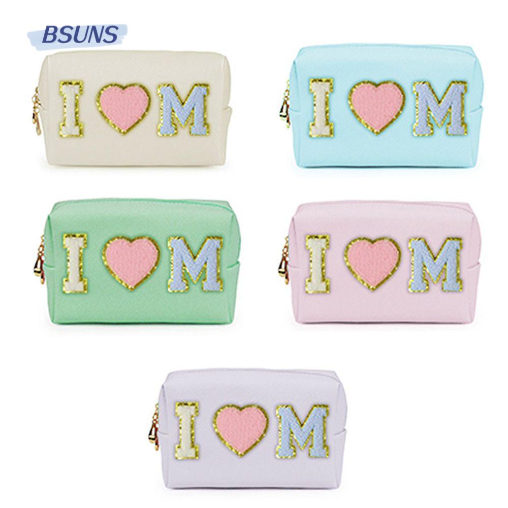 BSUNS Túi Đựng Mỹ Phẩm Cỡ Lớn Thêu Họa Tiết Mới