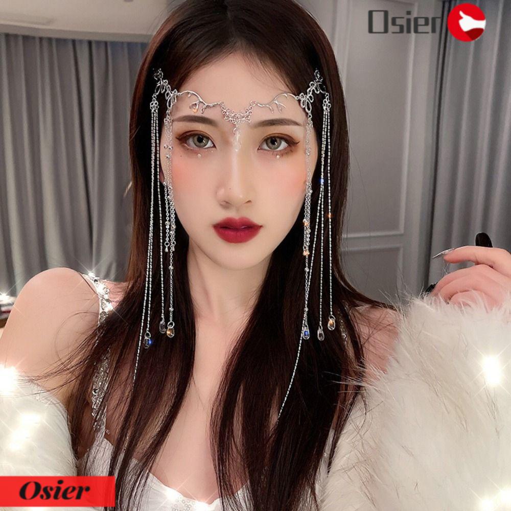 OSIER1 Phụ Kiện Dây Xích Trang Trí Tóc Sang Trọng Cho Cô Dâu