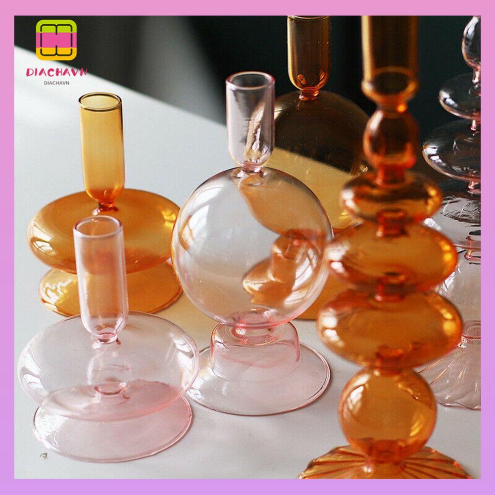 DIACHAVN Giá Đỡ Nến Bằng Kính Phong Cách Cổ Điển Trang Trí Nhà Cửa