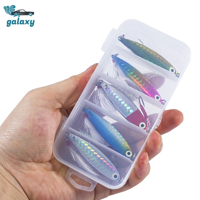 Galaxy Set 5 Mồi Giả Nhử Cá 7g / 10g / 15g / 20g / 30g Bằng Nhựa Kèm Hộp Đựng