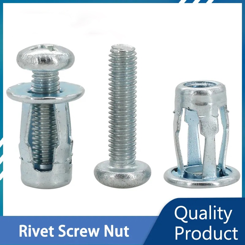 Bộ 4 Ốc Vít Kim Loại Cố Định Biển Số Xe Hơi / Đa Năng M4 M5 M6 M8