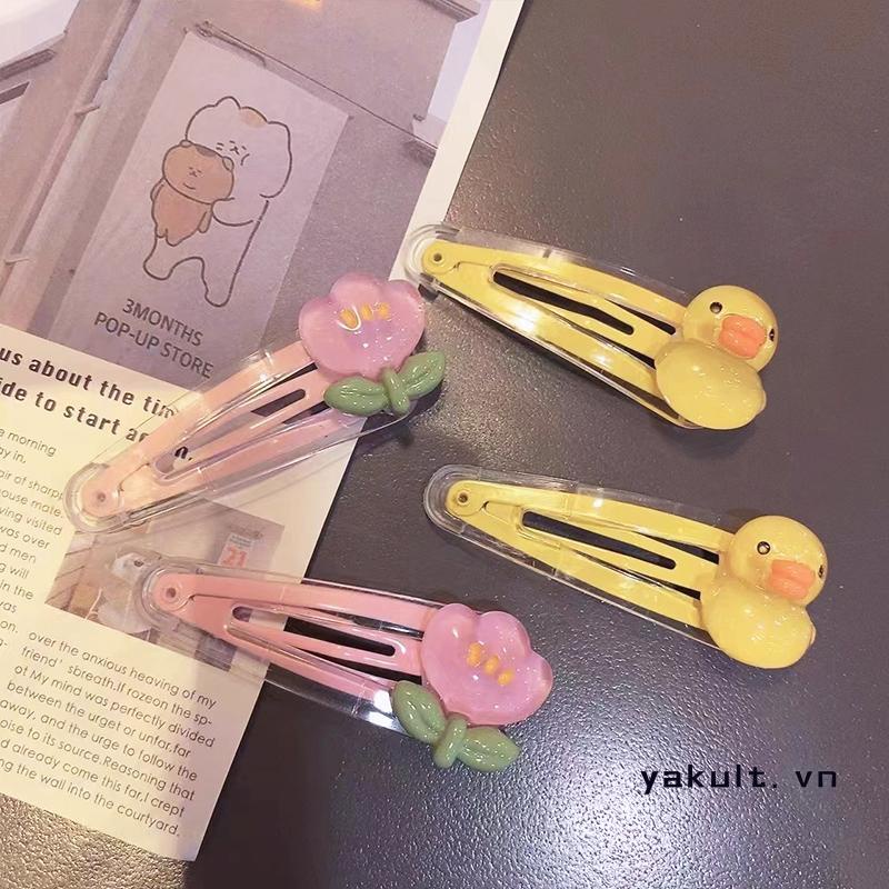 🎀 yakult 🎀Kẹp Tóc Hoa Dễ Thương Trong Suốt Kẹp BB Hoạt Hình Ngọt Ngào Bằng Kẹp Phụ Kiện Tóc Tinh Tế
