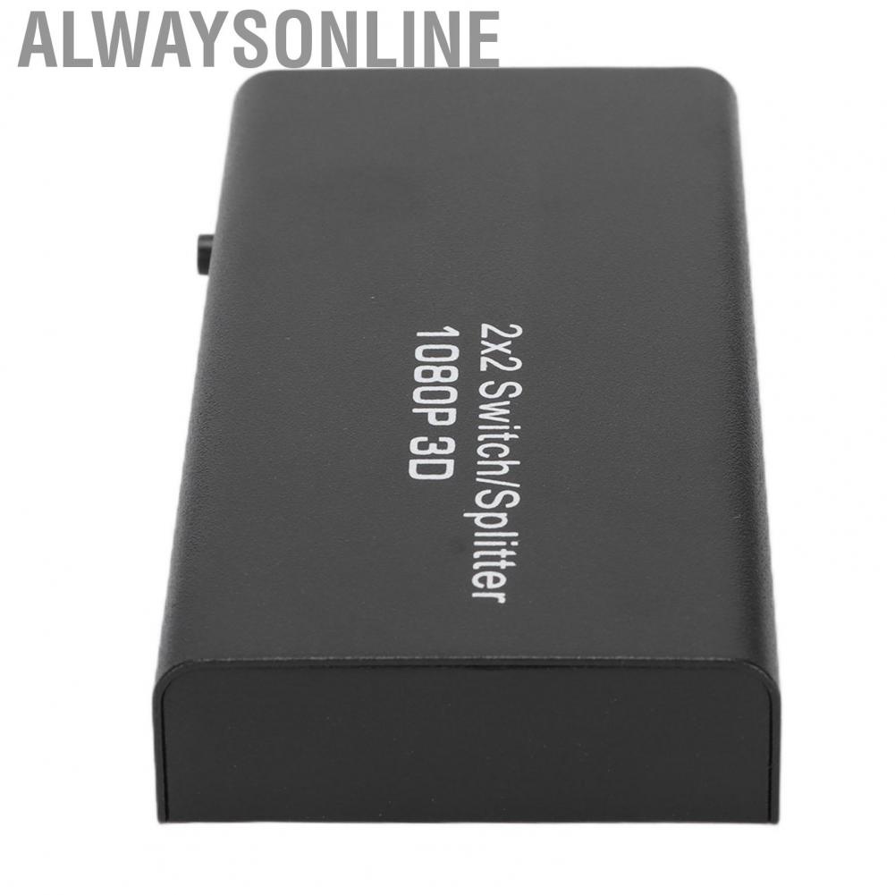 Alwaysonline 1080P 60Hz Video Splitter  2 in Out 2.25G Gbps 225MHz HD Multimedia Interface Switch for TV Game Console