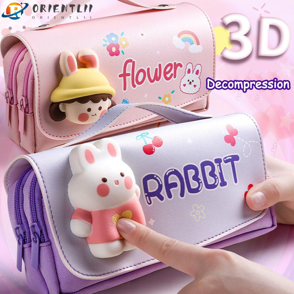 ORIENTLII Hộp Đựng Bút Bằng EVA Họa Tiết Không Gian 3D Độc Đáo Tiện Dụng Cho Học Sinh