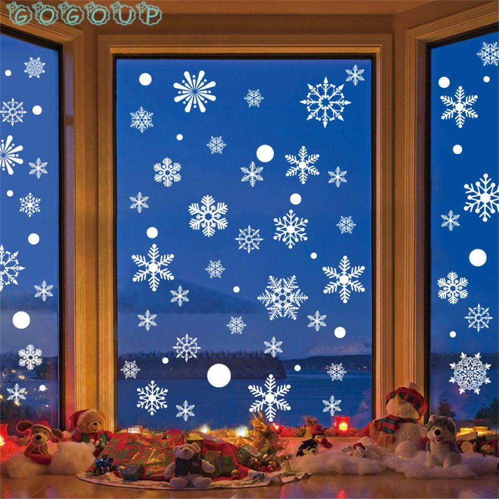 GOGOUP Decal Dán Cửa Kính Hoạ Tiết Giáng Sinh