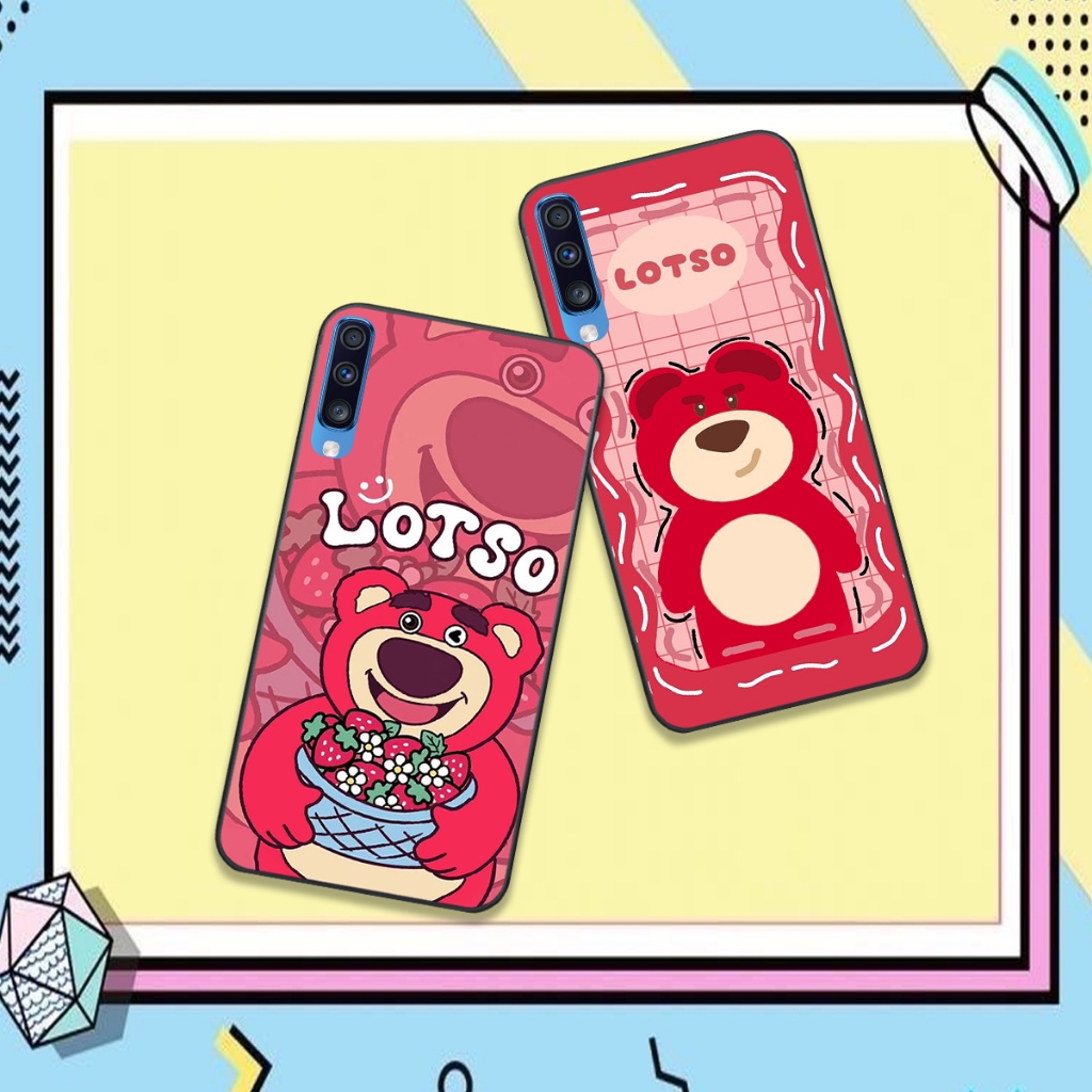 Ốp Samsung A50 / A50S / A30S / A70 in hình gấu dâu bae lotso hồng cute dễ thương đẹp hot trend