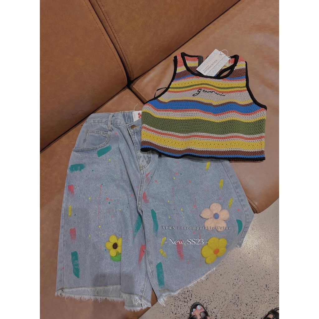 Áo len ba lỗ gan.nie Bo.he.me