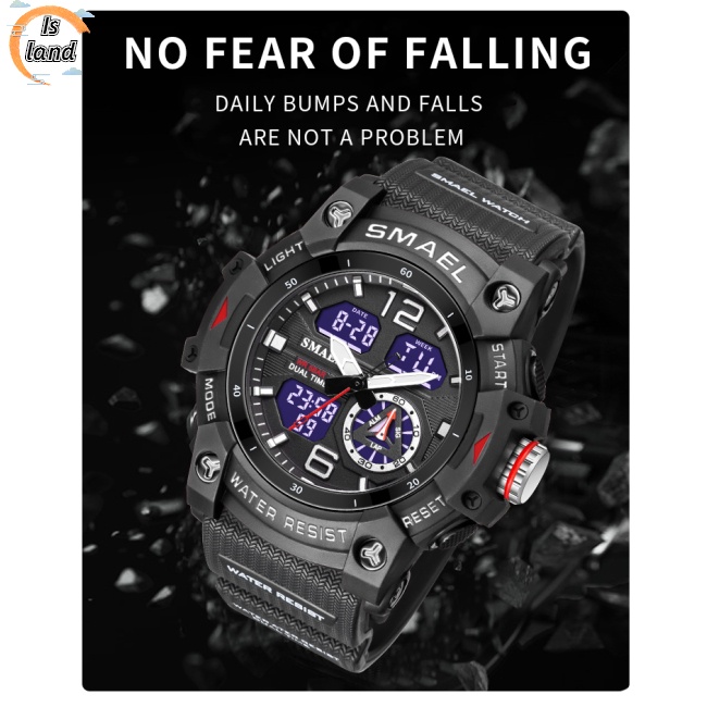 SMAEL Đồng Hồ Điện Tử Chống Thấm Nước Kiểu Dáng Sang Trọng Cho Nam