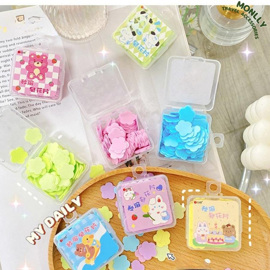 Xà Phòng Giấy Rửa Tay Hình Cánh Hoa, Thuận Tiện Cho Đi Du Lịch, Đi Ra Ngoài-Monlly Shop