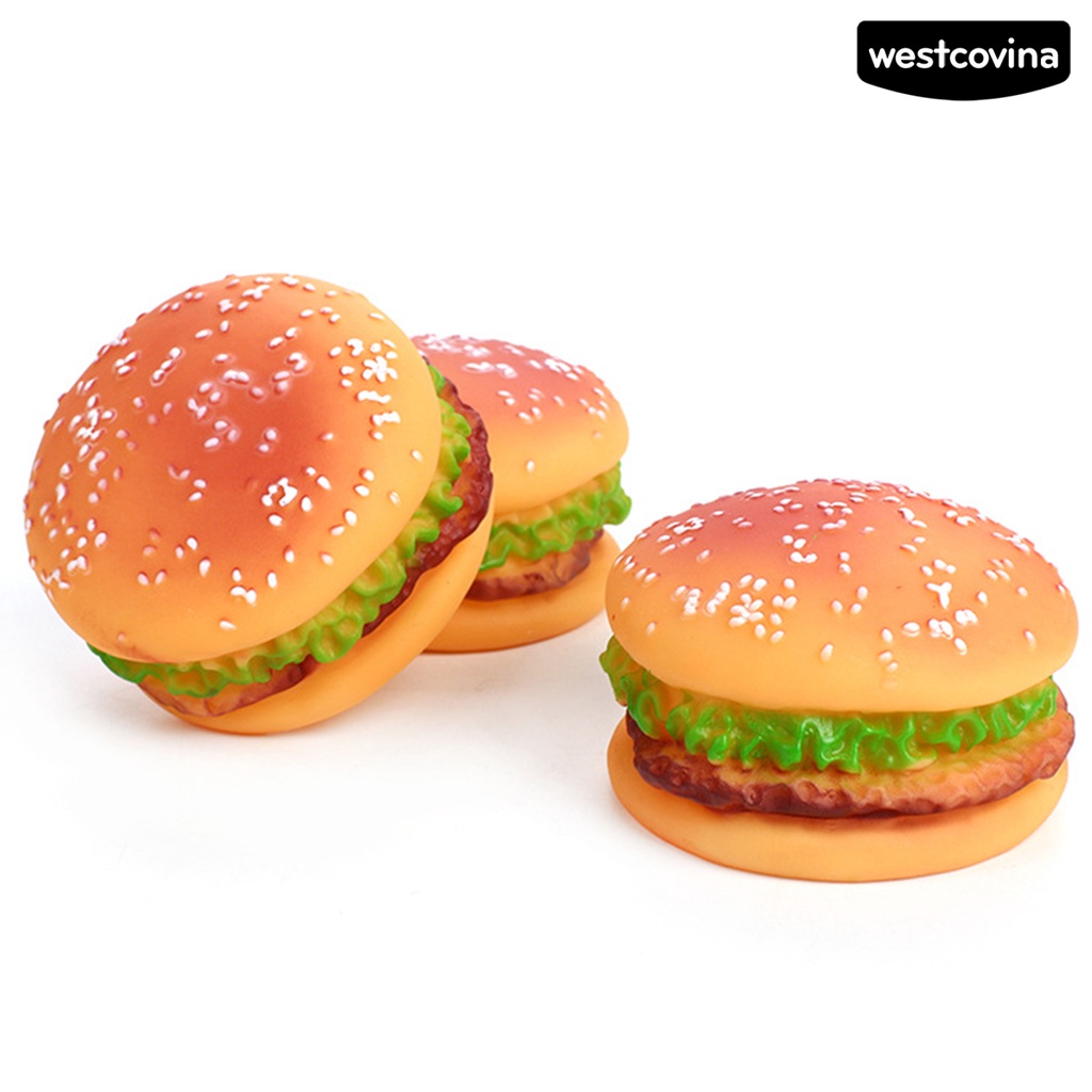 [COD]♞Đồ Chơi Nhai Gặm Hình Bánh Hamburger Bằng Vinyl Độ Đàn Hồi Cao Giúp Giảm Tiếng Ồn Cho Cún Cưng