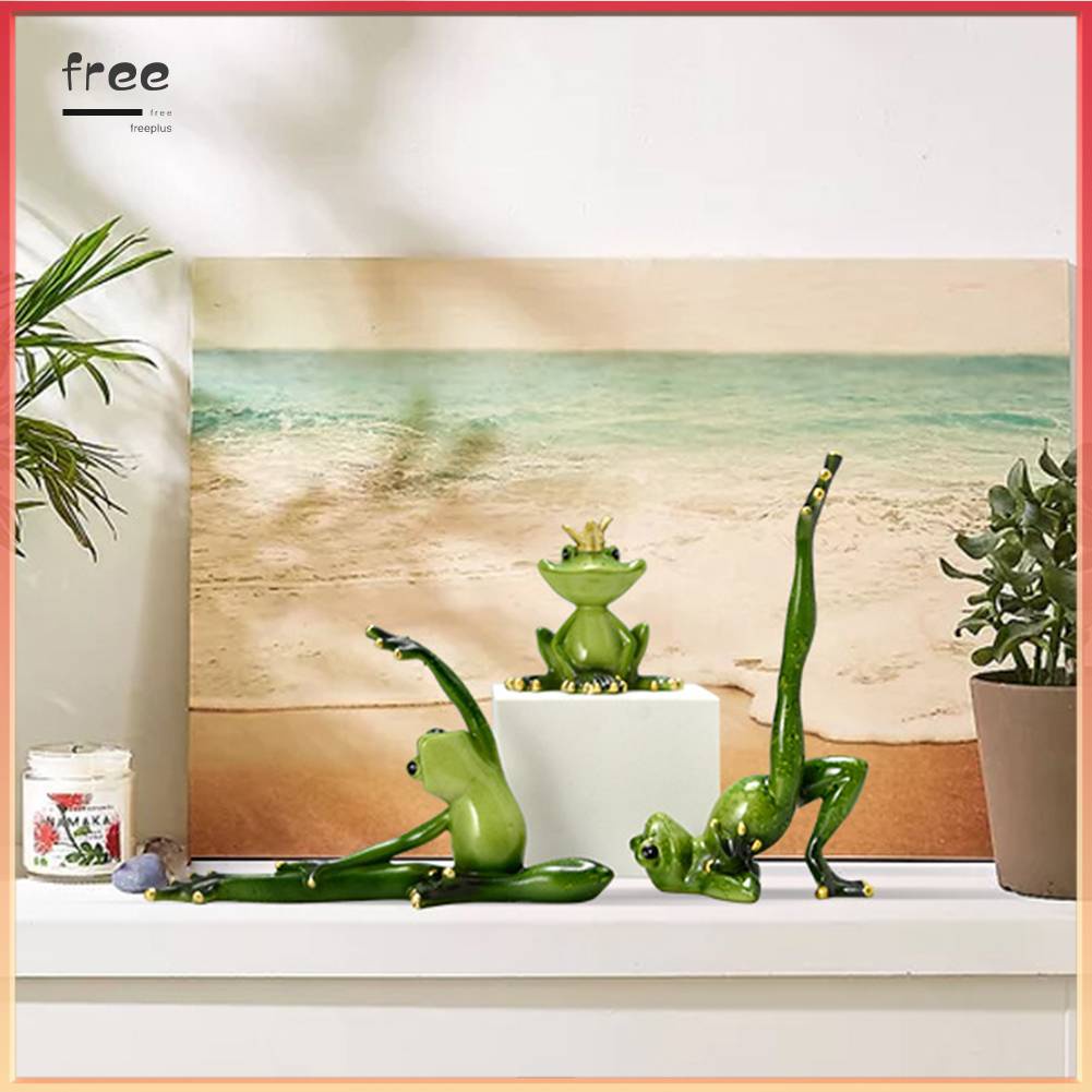 Tượng Ếch Tập Yoga Chống Thấm Nước Bằng Nhựa Resin Trang Trí Trong Nhà / Ngoài