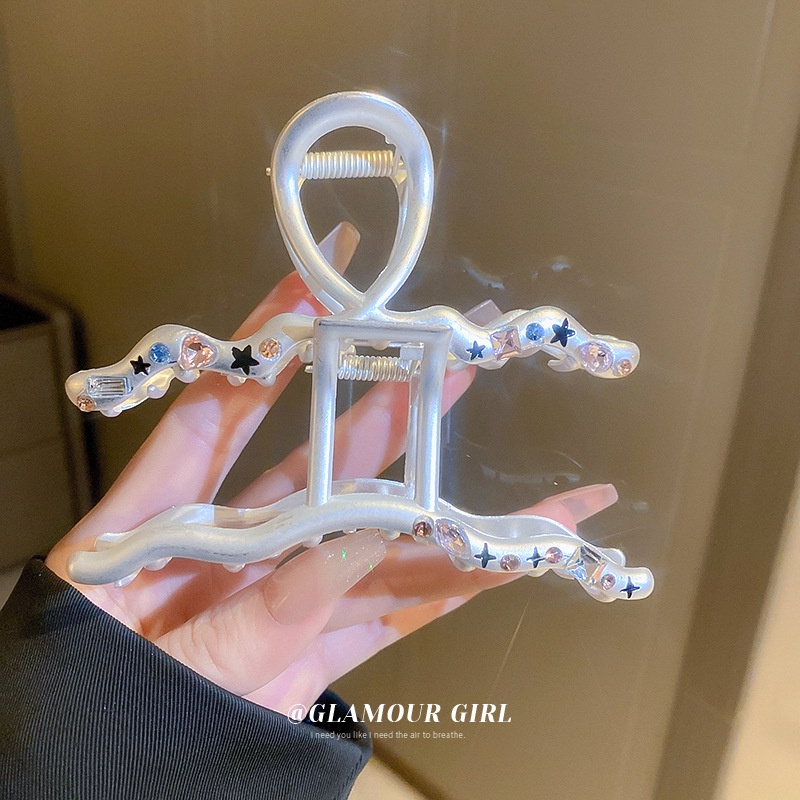 Kẹp Tóc Hình Cá Mập Bằng Kim Loại Đính Kim Cương Giả Phong Cách Thời Trang 2023