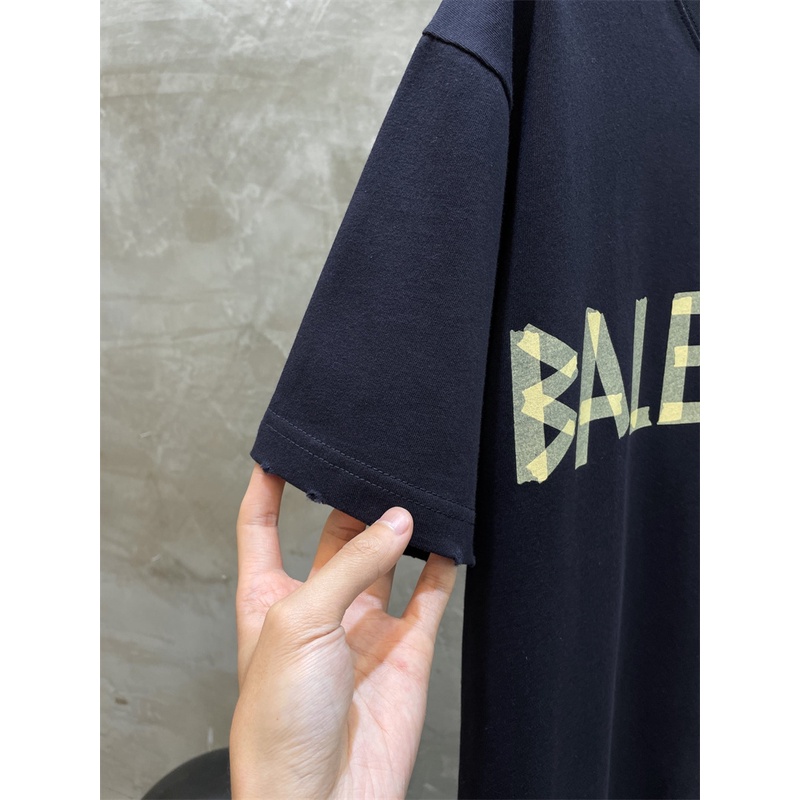 Ba- Áo Thun Tay Ngắn In Khẩu Hiệu Băng Keo Cổ Điển Màu Vàng 2023Yellow Cho Cả Nam Và Nữ