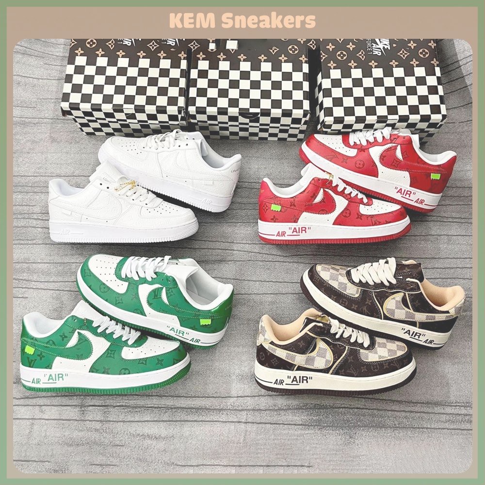 Giày Thể Thao AF1 Air Force 1 LV Hot Trend, Sneakers N.i.k.e AF1 LV Nam Nữ Bản Cao Cấp Full Bill Box