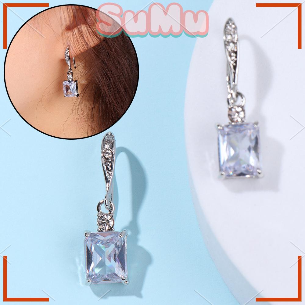 SUMU Bông Tai Dáng Dài Đính Đá Thời Trang Thanh Lịch Cho Nữ