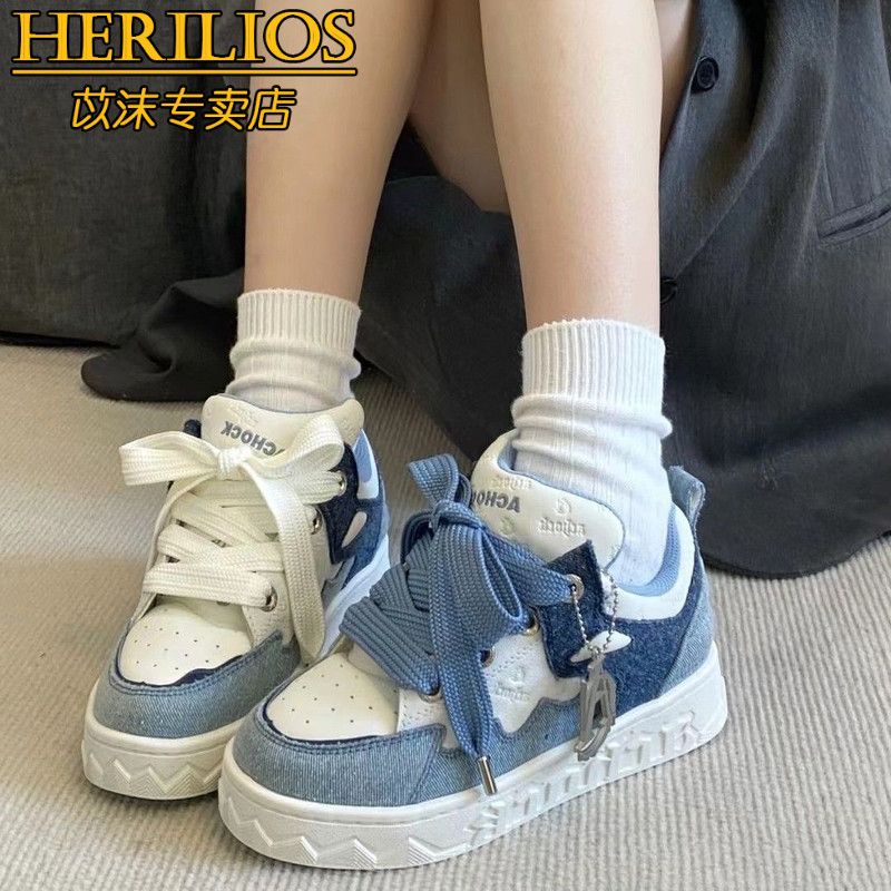 Giày Thể Thao Denim Màu Xanh Dương Thời Trang Mùa Hè 2023 Phong Cách Mới Cho Cặp Đôi