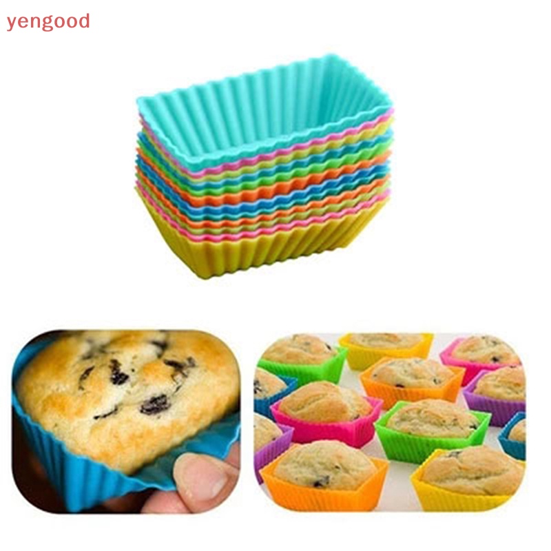 Set 12 Khuôn Silicone Làm Bánh Cupcake Tái Sử Dụng Tiện Lợi