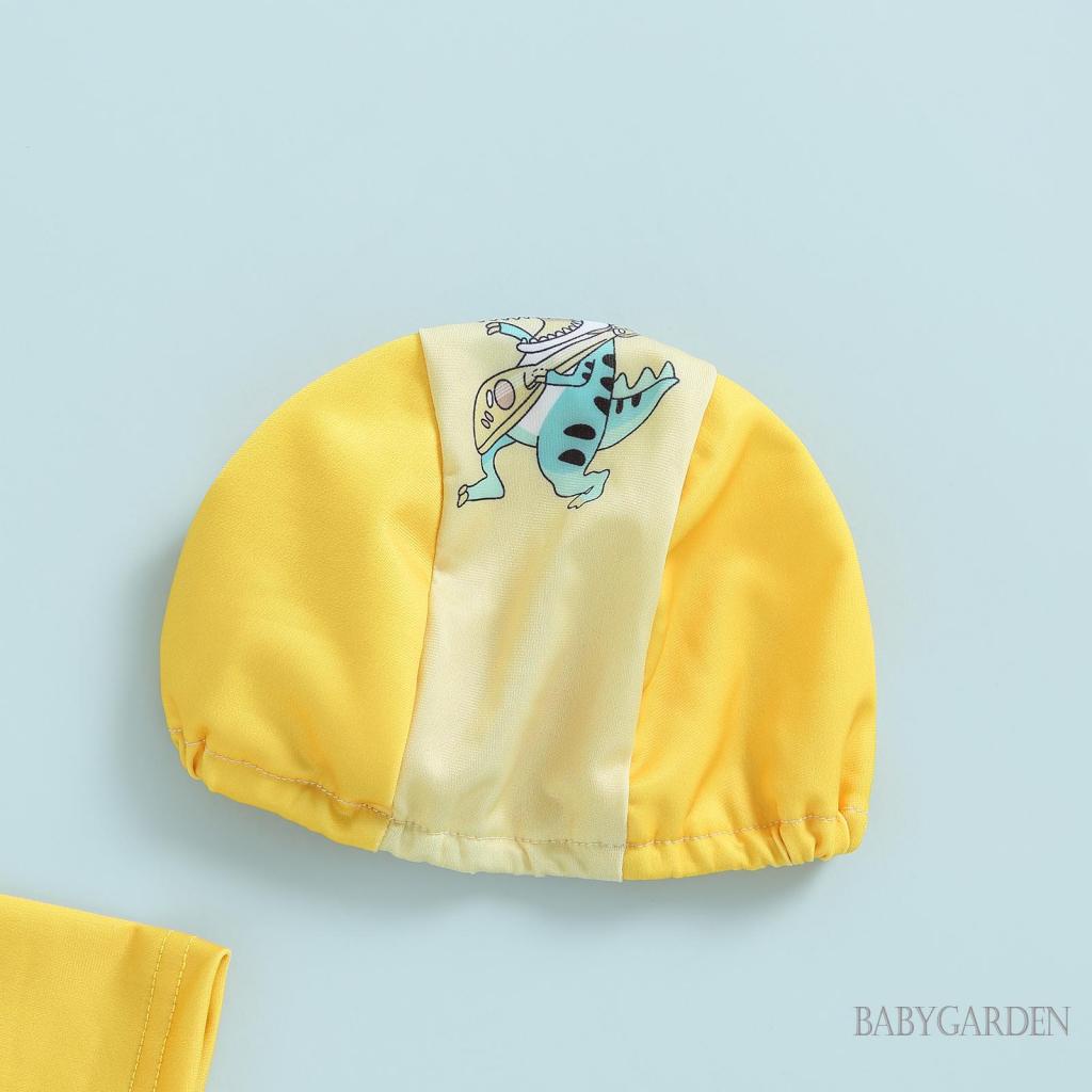 Bộ Đồ Bơi Áo Thun Tay Ngắn In Hình Khủng Long + Quần Ngắn Dành Cho Bé Trai 2-7 Tuổi