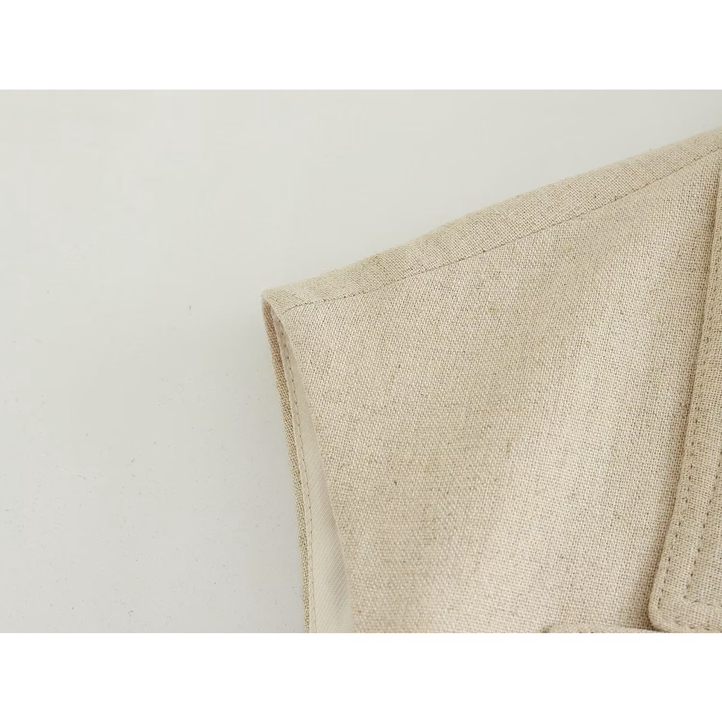 Hàng Mới Về Mới Áo Khoác Cotton Lanh Dáng Dài Có Thắt Lưng Phong Cách Âu Mỹ Thời Trang Mùa Hè 2023 W103 7713