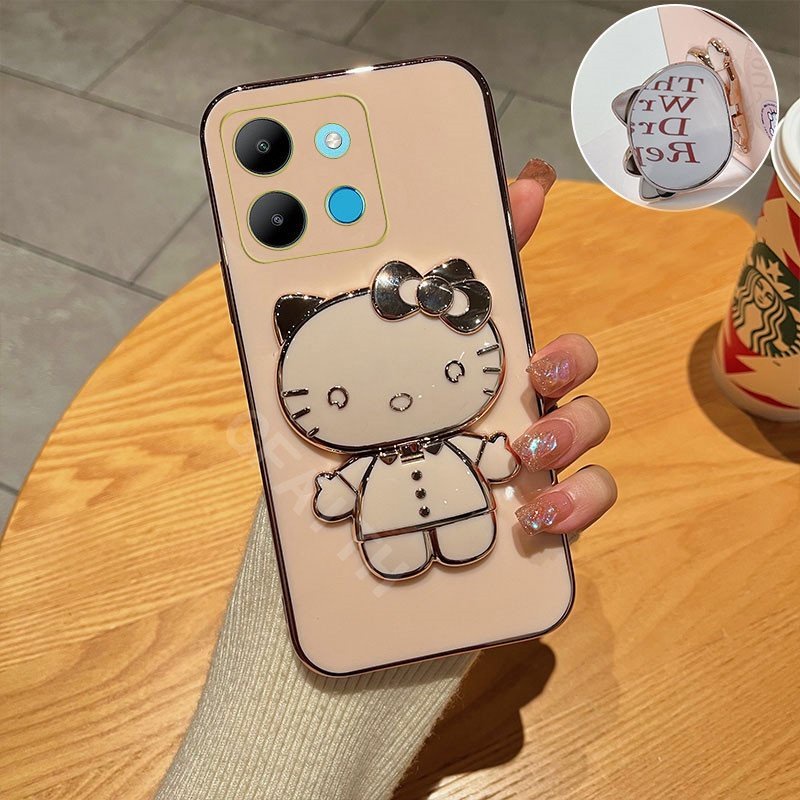 Ốp Điện Thoại Mềm Có Gương Hello Kitty Cho INFINIX Note 30 5G / 30 4G / 30 Pro / 30i 4G 2023 Hot 30 Play 30i INFINIX Note 30 Note 30i