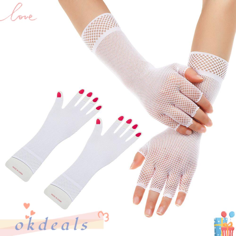 OKDEALS Găng Tay Lưới Hở Ngón Thời Trang Cho Nữ