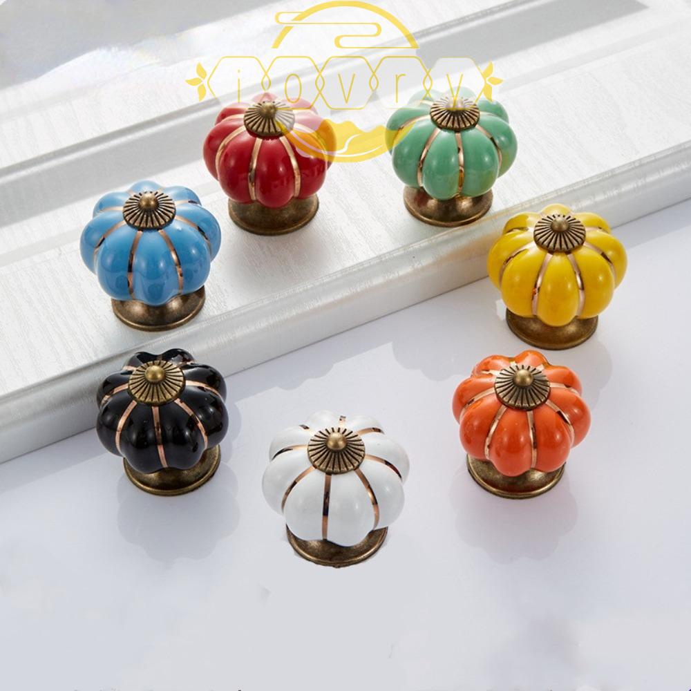 IVORY 1 Tay Nắm Cửa Tủ Hình Bí Ngô Kèm Ốc Vít