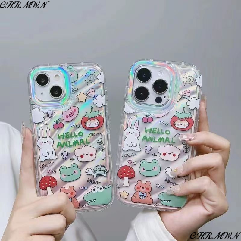 Ốp Điện Thoại Dẻo Màu Laser In Họa Tiết Hoạt Hình Động Vật Dễ Thương Cho iphone1412promax F9FL 1311 8p 7