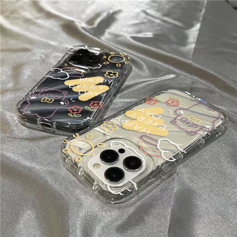 Ốp Điện Thoại Mềm Trong Suốt Họa Tiết Gấu Và Chữ GNXU Cho Iphone 14Promax 1312 11 7 8plus xr