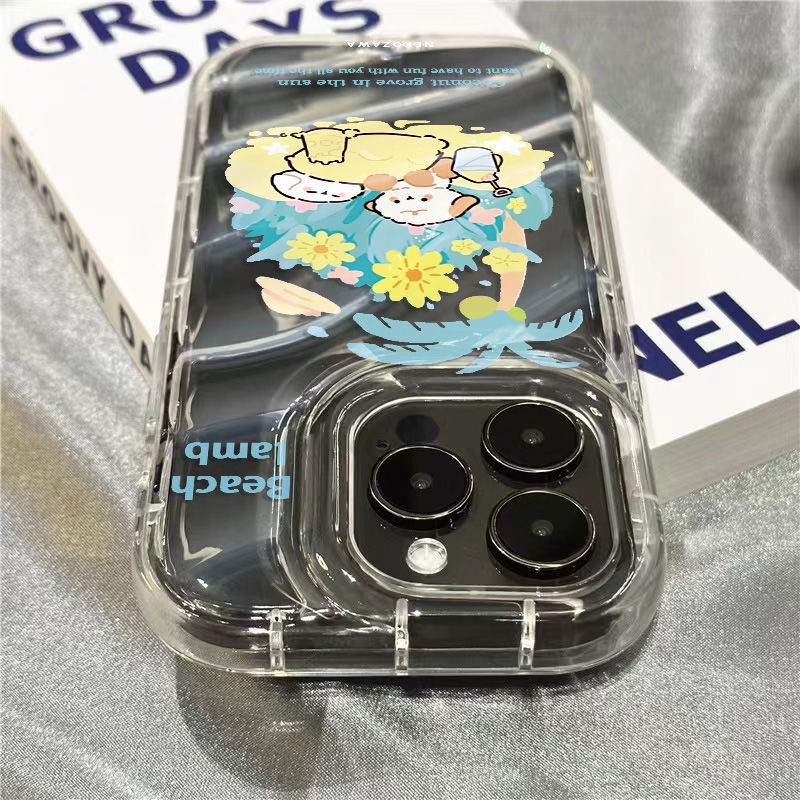 Ốp Điện Thoại Dẻo Trong Suốt Họa Tiết Chú Chó / Bãi Biển Dễ Thương Cho iPhone14promaxsinsplus M97L 117 81312 / xr / /