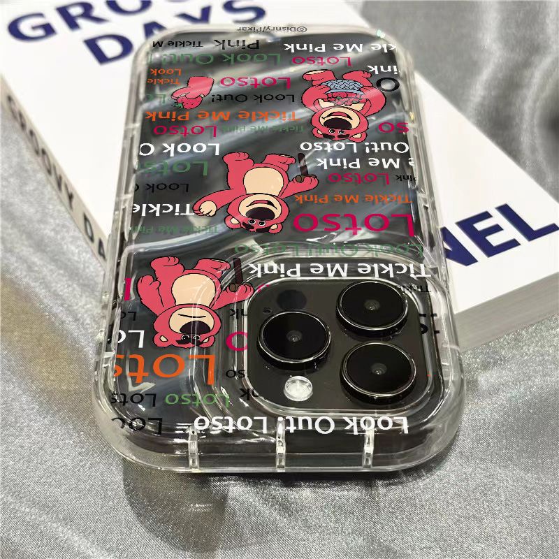 Ốp Điện Thoại Mềm Trong Suốt Họa Tiết Gấu Và Dâu Tây 13128 Dành Cho Iphone 14 Pro Max / 711 / D4UZ