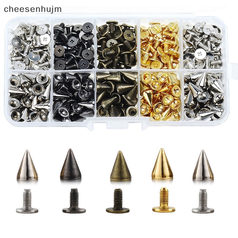 Set 50 / 100 Đinh Tán Màu Bạc Hình Nón Dùng Để Làm Đồ Thủ Công