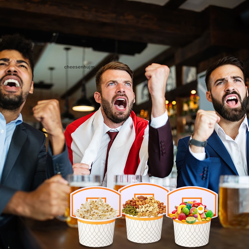 Bộ 50 Cốc Đựng Kem 9 oz Dùng Một Lần Họa Tiết Bóng Rổ Độc Đáo