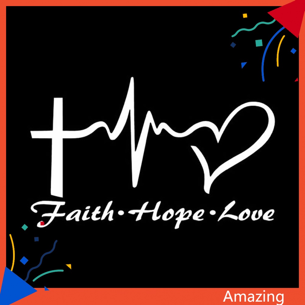 Đề Can Vinyl In Chữ Jesus HOPE LOVE Sáng Tạo Trang Trí Xe Hơi