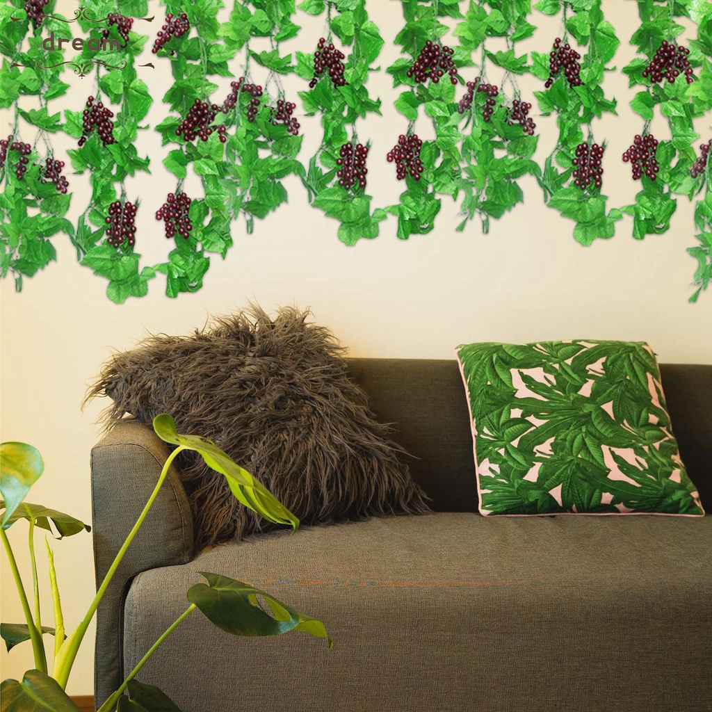 【DREAMLIFE】Grape Vines Plastic Simulation Fruits 4 Pieces Artificial Artificial Vines