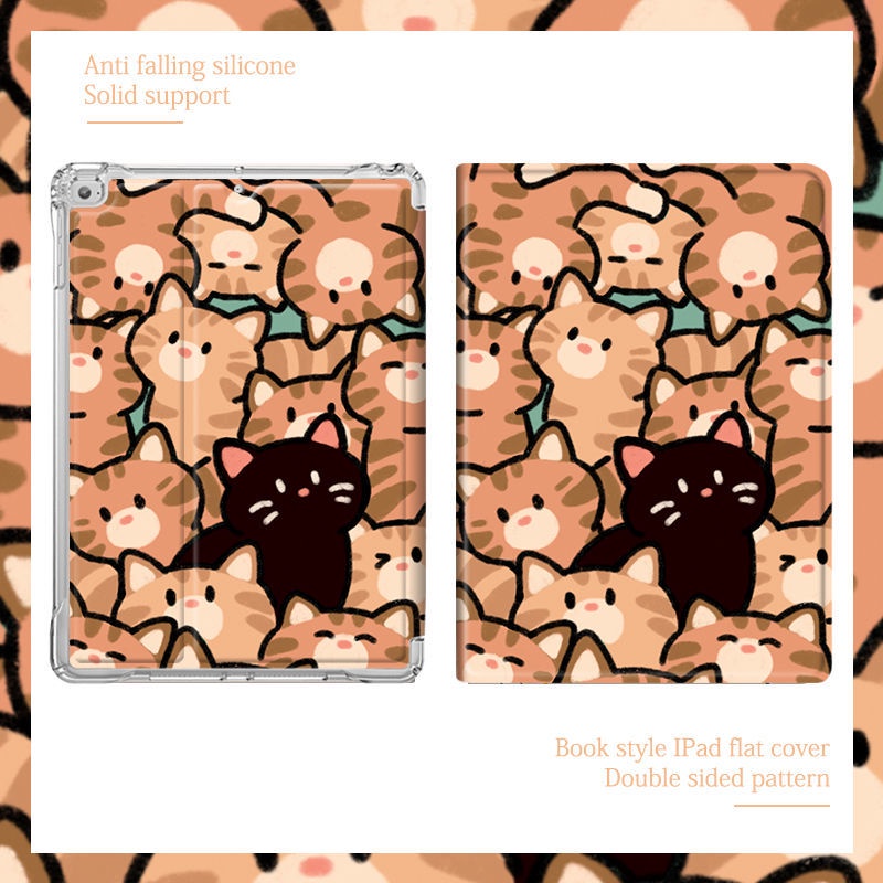 Ốp Máy Tính Bảng Túi Khí Hình Mèo Nhật Bản Cho ipad air1 / 2 / 3 / 4 / 5 mini 1 / 2 / 3 / 4 / 5 / 6 2017 / 18 pro 10.2 gen7 / 8 / 9 pro11 2022 gen10