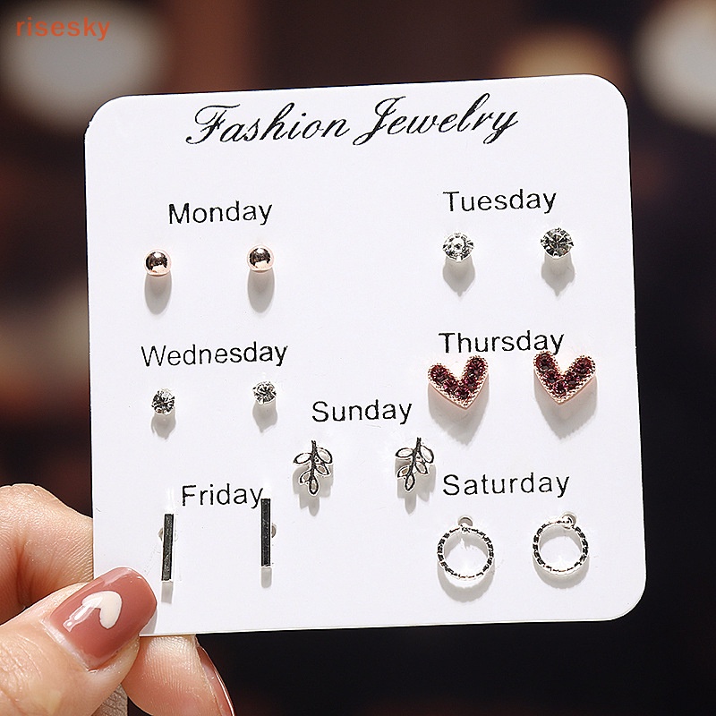 Bộ Bông Tai Xỏ Lỗ Mini Đơn Giản Dễ Thương Dành Cho Nữ