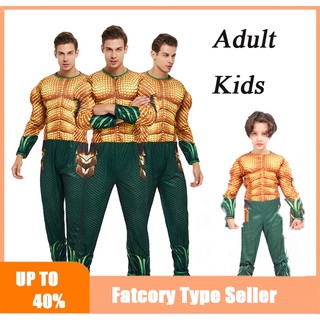 Bộ Áo Liền Quần Hóa Trang Nhân Vật Aquaman Trong Phim Justice League Cho Bé Trai