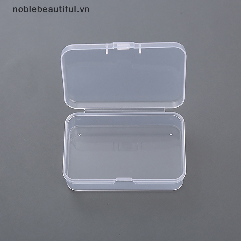 Bộ 2 Hộp Nhựa Vuông Nhỏ Trong Suốt Đựng Trang Sức Tiện Dụng