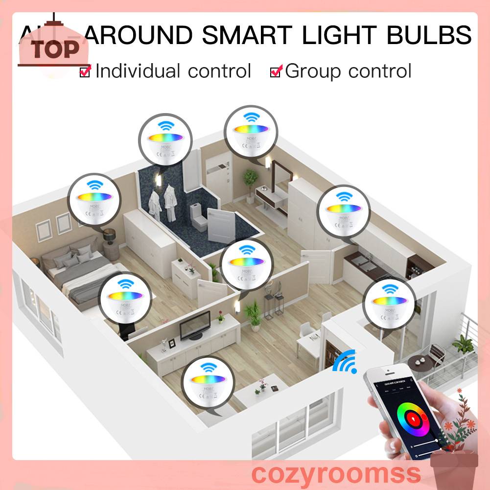 Bóng Đèn Thông Minh MoesHouse GU10 400LM Wi-Fi 2.4GHz RGB Thay Đổi Màu Sắc