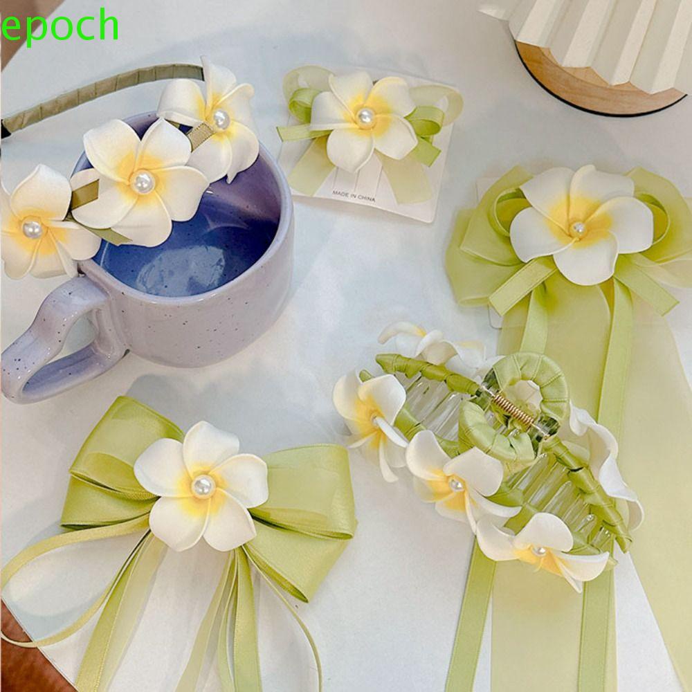 Kẹp Tóc Nơ Ruy Băng Vải Lưới Họa Tiết Hoa Xinh Xắn Cho Bé Gái