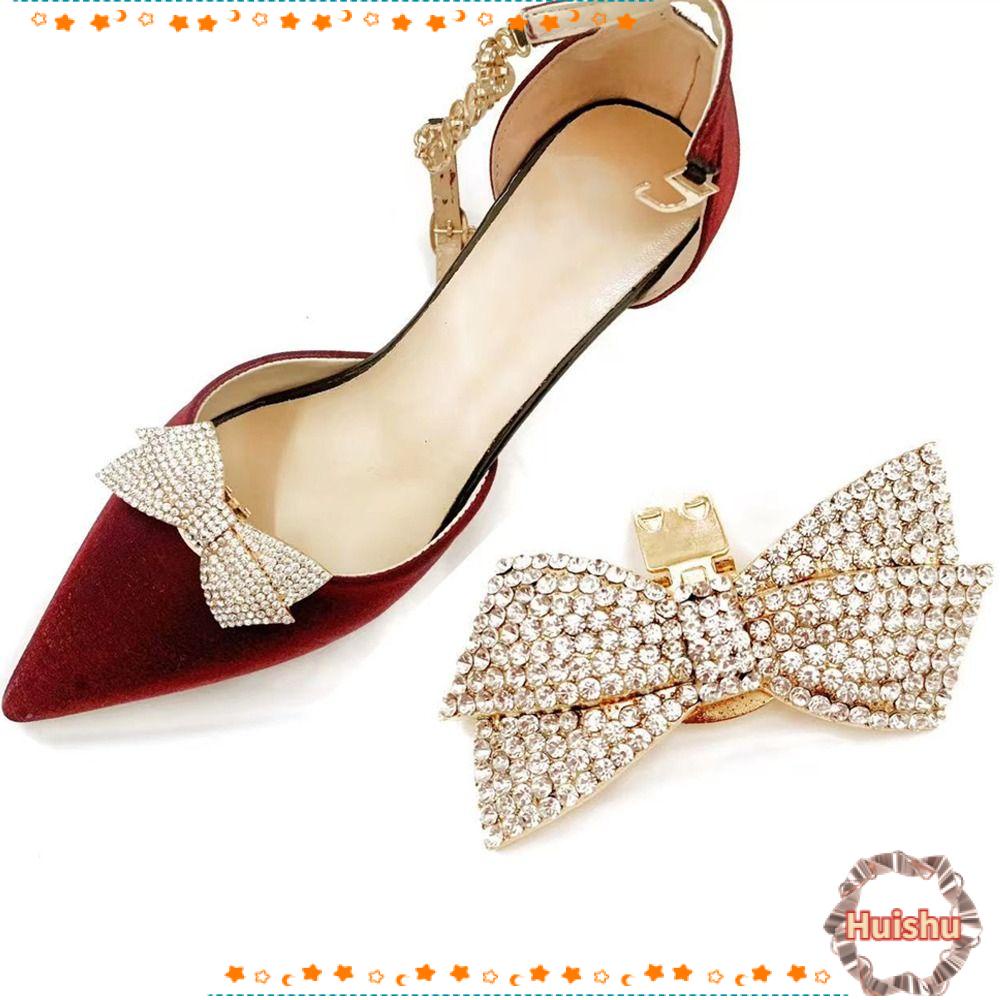 1 Kẹp Giày Đính Đá Trang Trí Hình Nơ Xinh Xắn