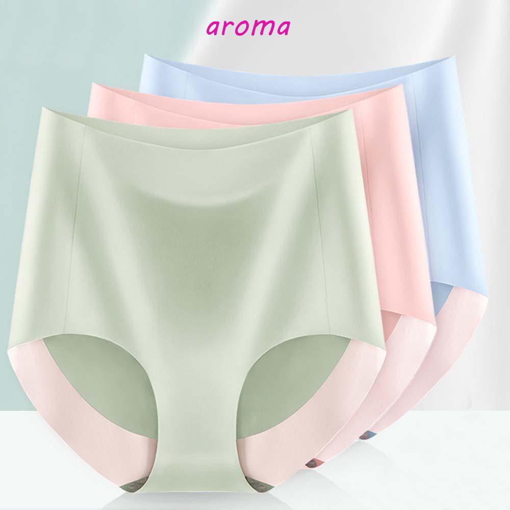 AROMA Quần Lót Lưng Cao Màu Sắc Đơn Giản Cho Phái Nữ
