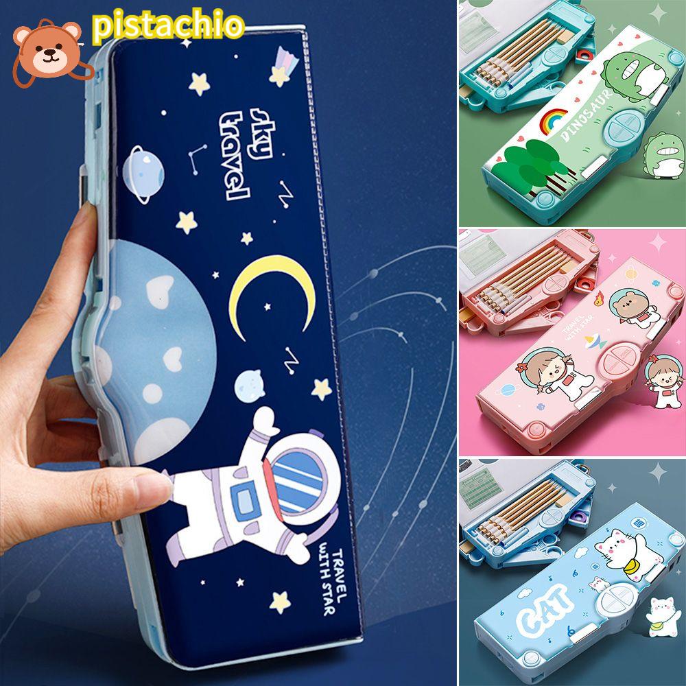 PISTA Túi Đựng Bút Bằng Vải Canvas Sức Chứa Lớn Tiện Dụng