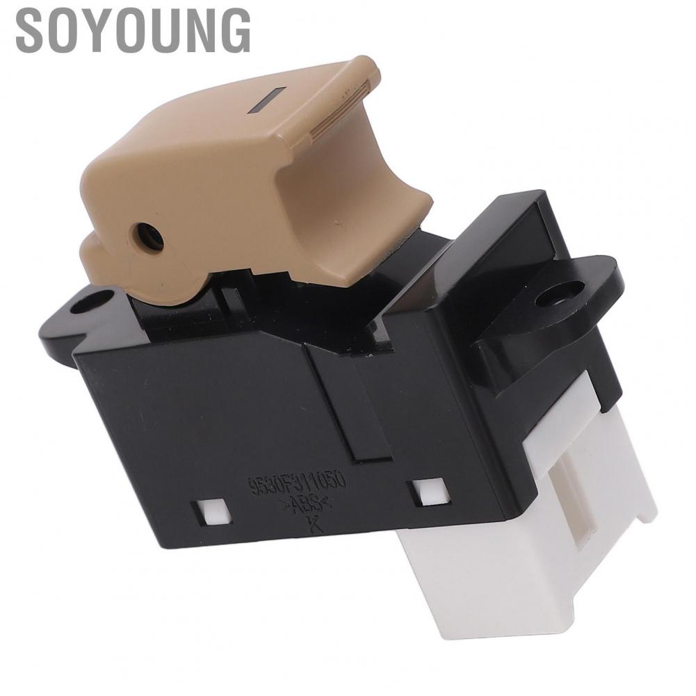 Soyoung Door Power Window Switch Rear Easy Install Fashionable Appearance Beige for Vehicle
