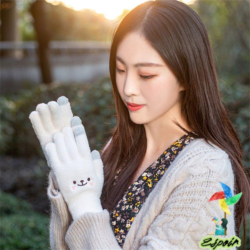 ESPO Găng Tay Dệt Kim Giữ Ấm Mùa Đông Cho Học Sinh