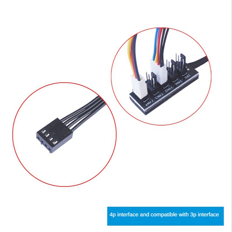 Cáp Chia Cổng Quạt Tản Nhiệt 40cm 1 Sang 5 4-Pin Molex TX4 PWM Cho PC
