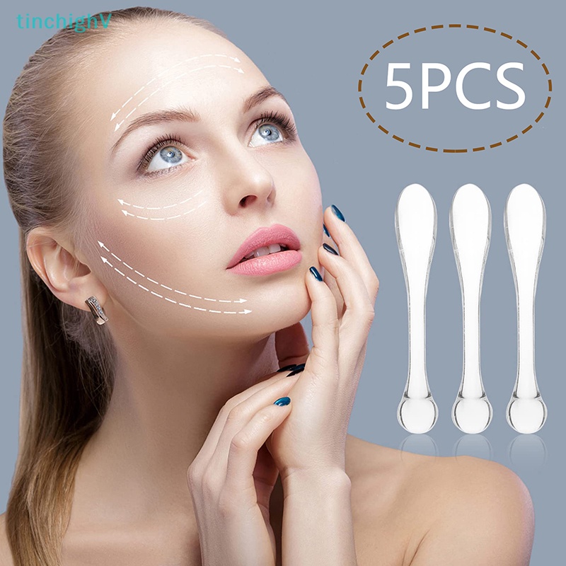 Bộ 5 Cây Muỗng Nhựa Acrylic Xóa Nếp Nhăn Chăm Sóc Da Mắt Tiện Dụng