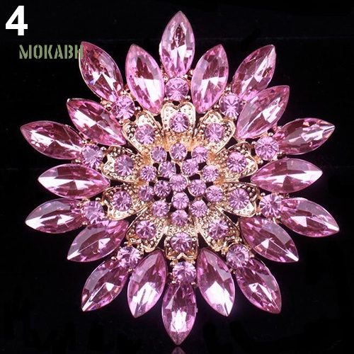 [Mok Abh] Trâm Cài Áo Hình Bông Hoa Có Đính Đá Hợp Thời Trang