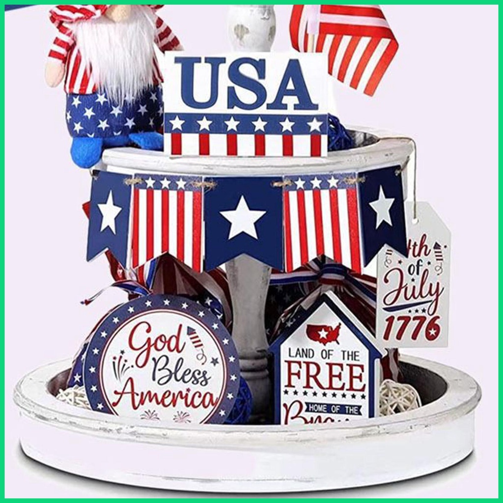 Set 6 Khay Đựng Đồ Dùng Kỉ Niệm 4th of July Trang Trí Ngày Độc Lập