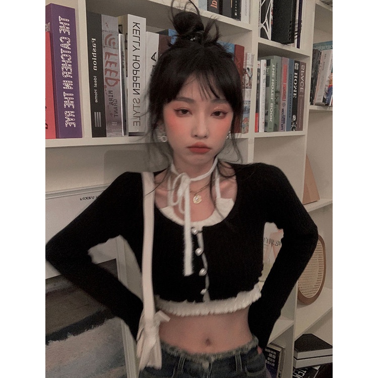 Bộ Áo Hai Dây Dáng Ngắn Kèm Áo Khoác Cardigan Thời Trang Xuân Hè 2023 Cho Nữ